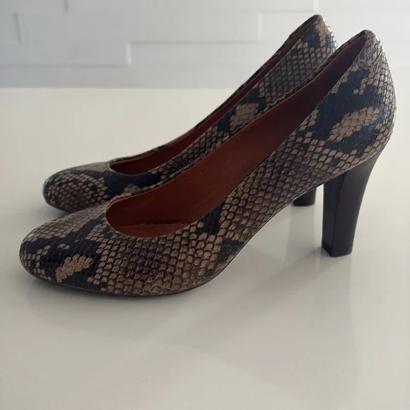 6 Geox Respira Snakeskin Patterned Women's Heels - Picture 2 of 6